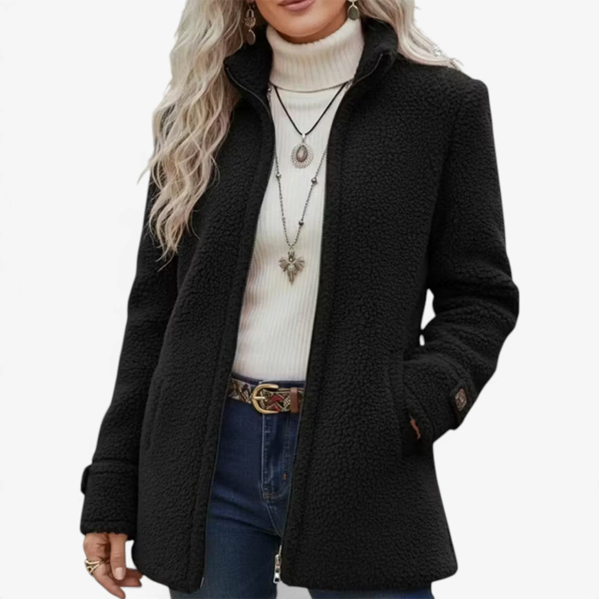 Freya™ Teksturert Krage-jakke