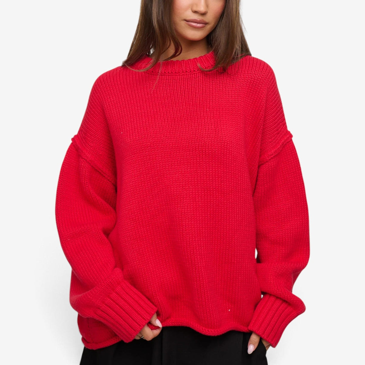 Lucille™ Avslappet Ribbet Genser