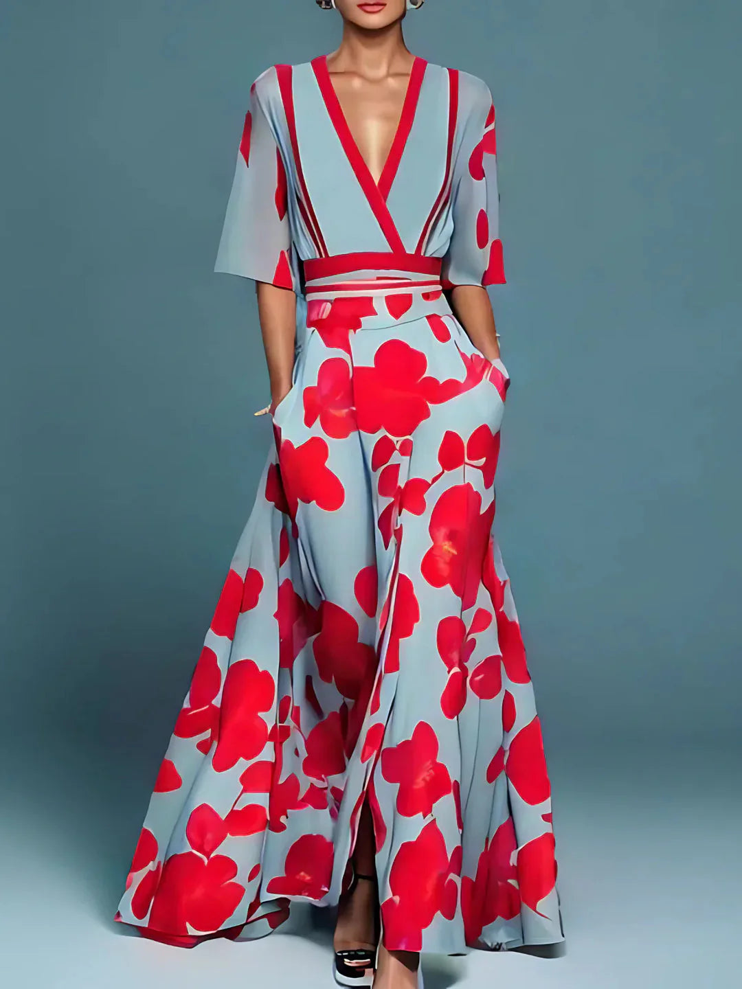 SOFY V-Neck Dress with Elegant Sleeve™