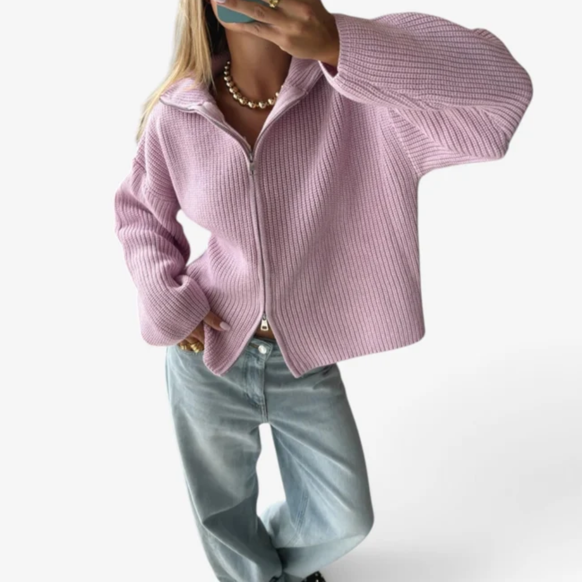 Valerie™ Kort Cardigan med Glidelås