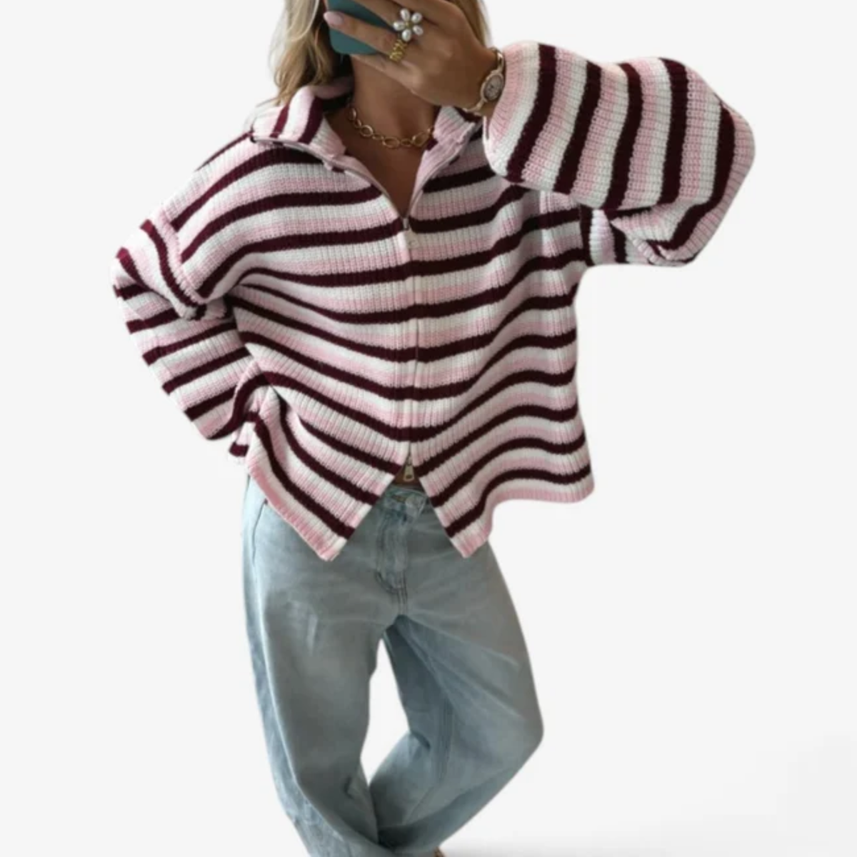 Valerie™ Kort Cardigan med Glidelås