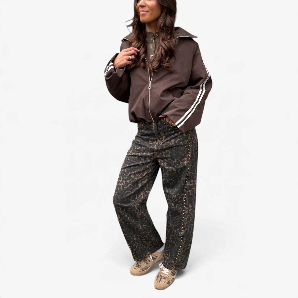 Clarisse™ Stripet erme bomberjakke