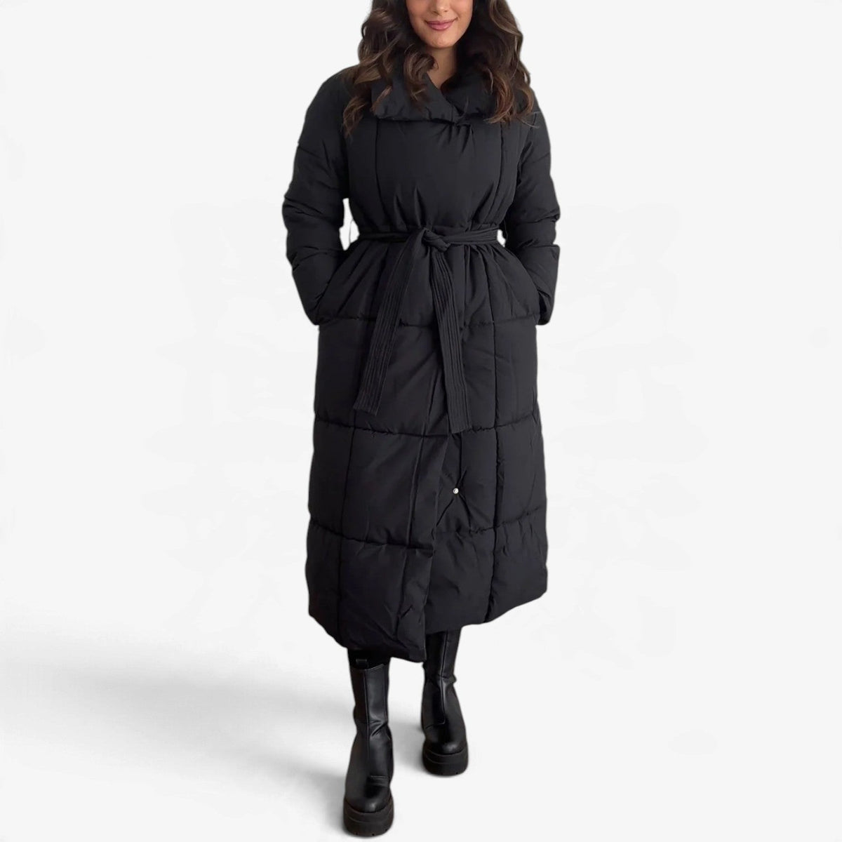 Giovanna™ Vaddert Longline-kåpe med belte