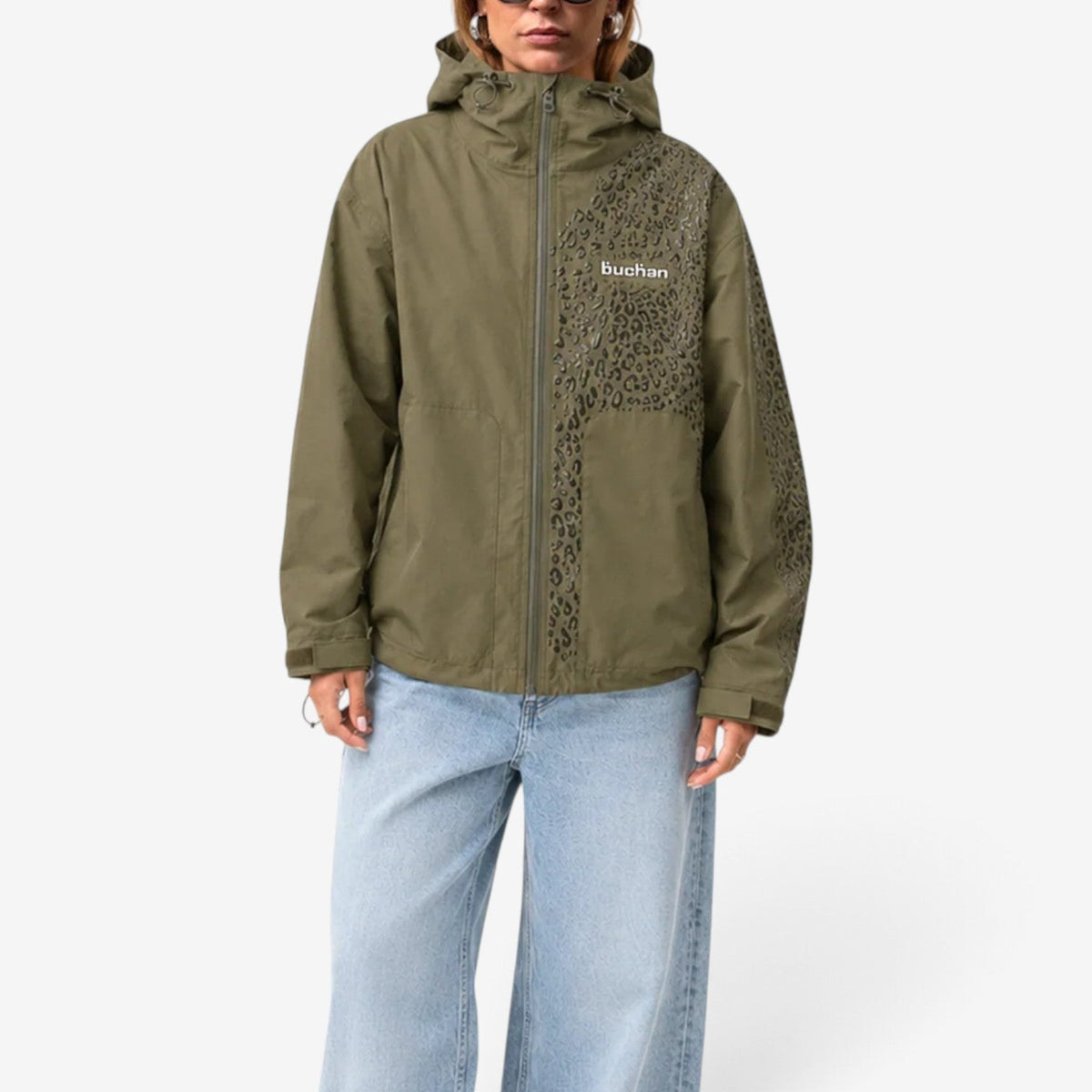 Constance™ Vindjakke med leopardmønster og hette