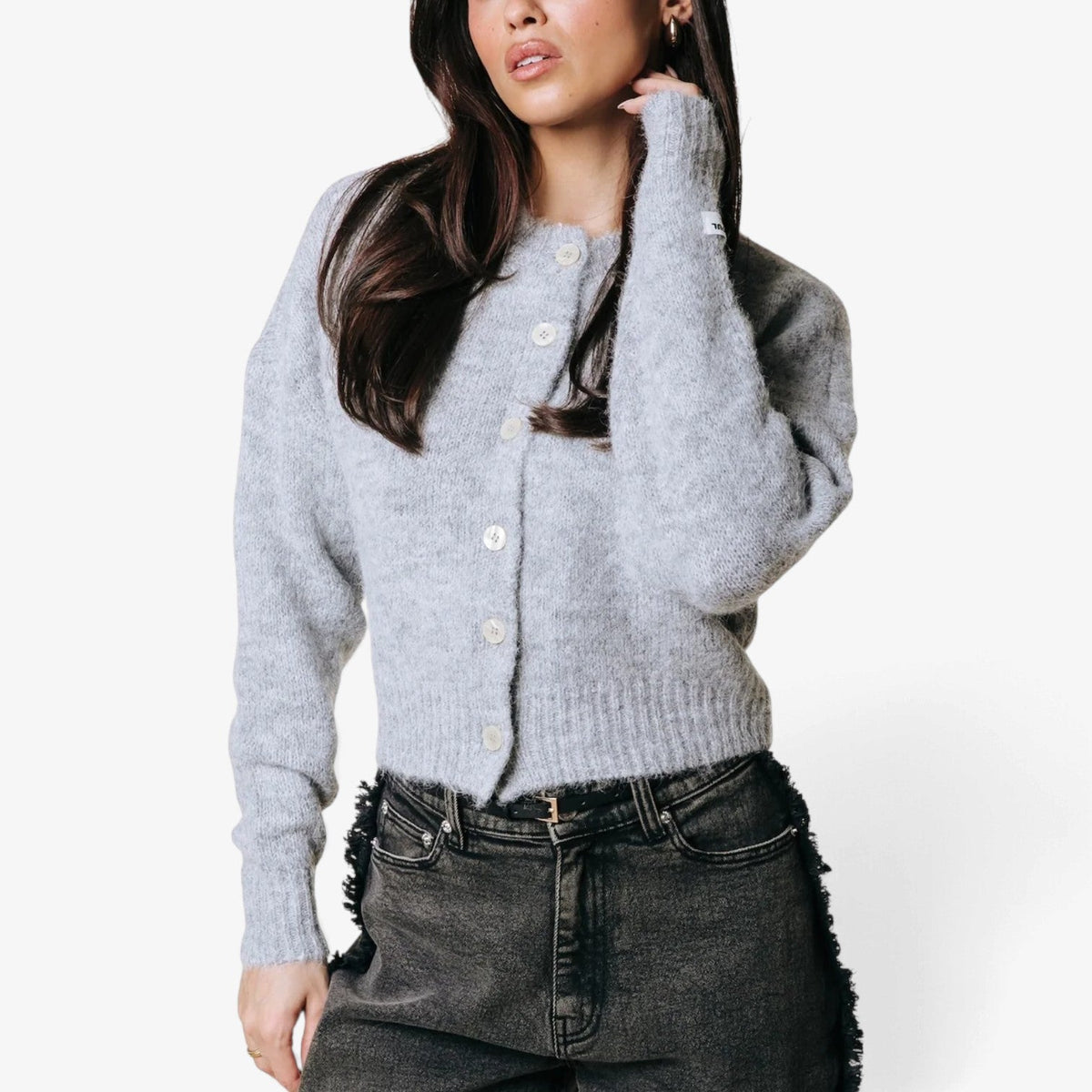 Mireille™ Kort Cardigan med Knapper foran