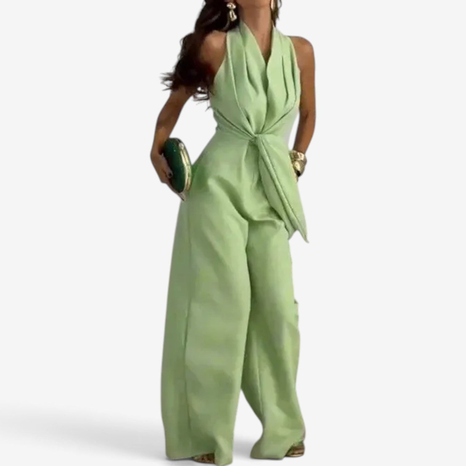 Krystal™ Halter-jumpsuit med vide ben