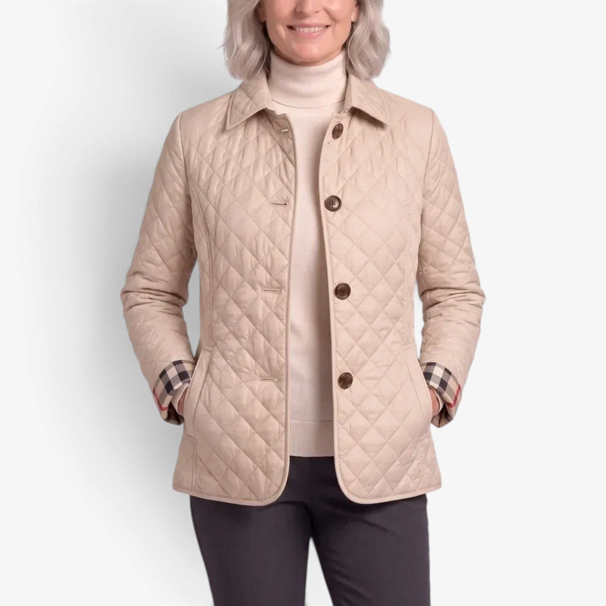 Cordelia™ Diamantvattert knappejakke