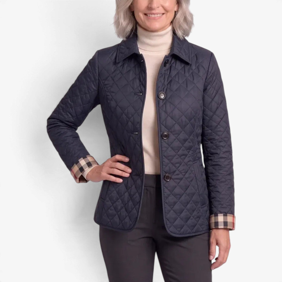 Cordelia™ Diamantvattert knappejakke