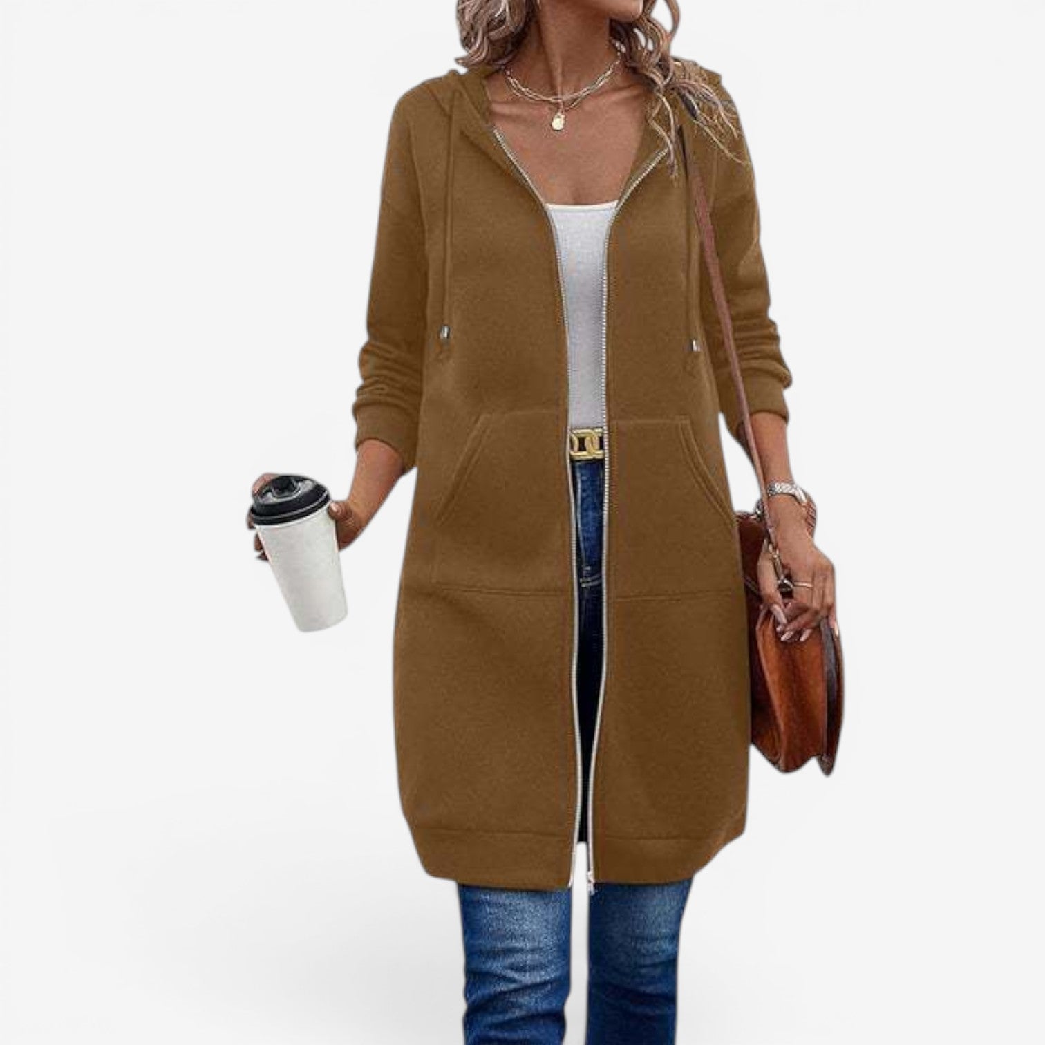 Carah™ Lang cardigan-genser