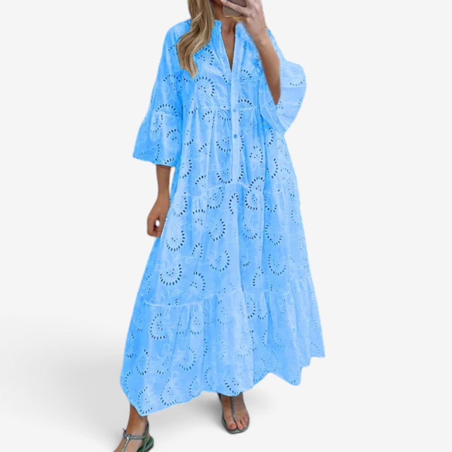 Vianne™ Maxikjole med blondedetaljer