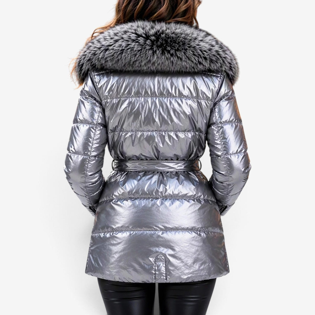 Natalia™ Quiltet Vinterjakke med Pelsdetalj