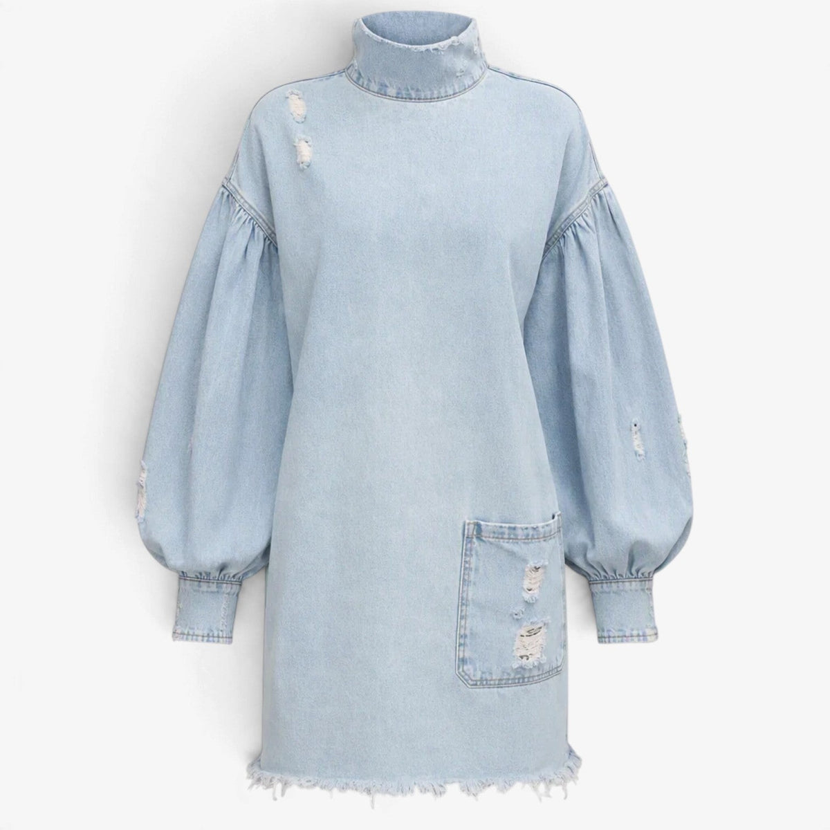 Evelyne™ Oversized Distressed Denimkjole