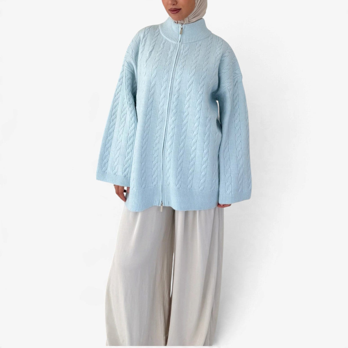 Maelle™ Grovstrikket Zip-Cardigan