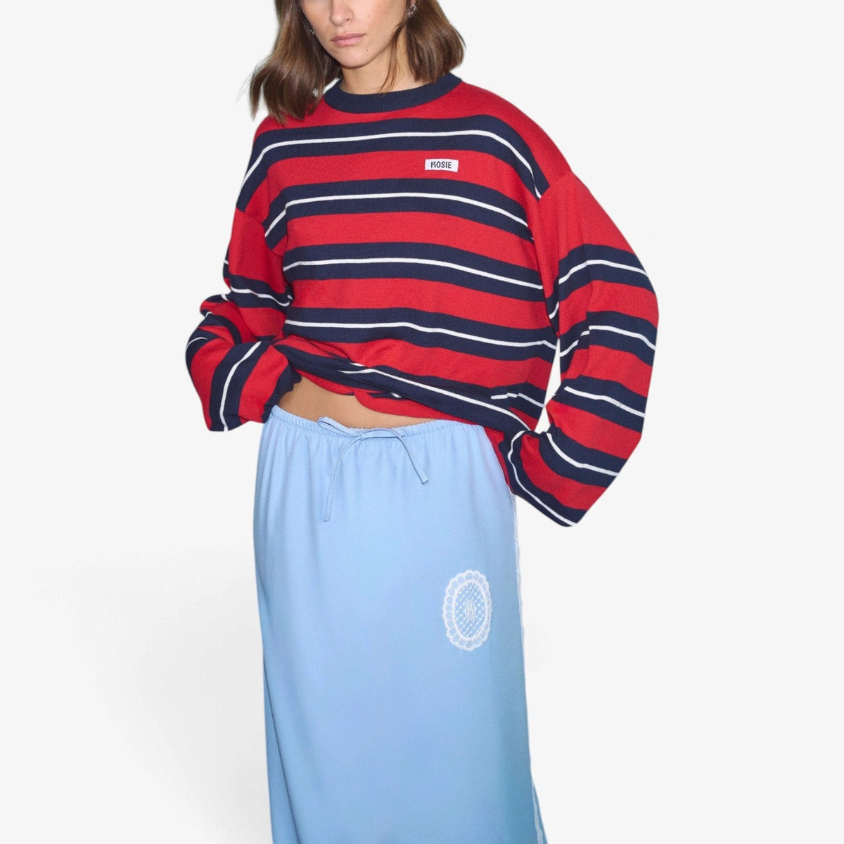 Pauline™ Avslappet genser med rund hals