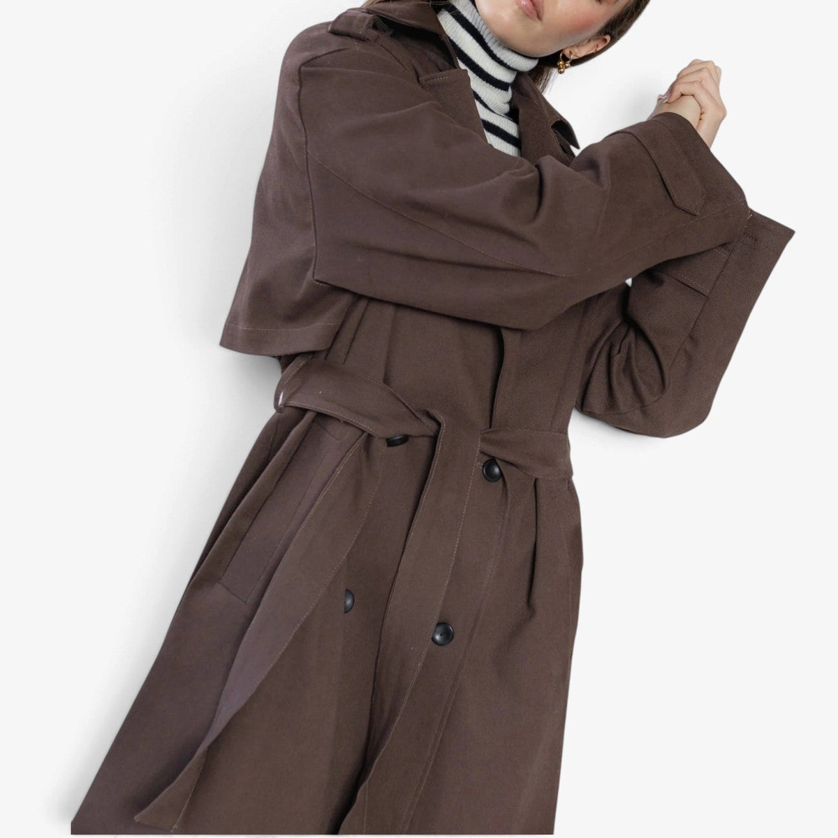 Coralie™ Strukturert lang trenchcoat