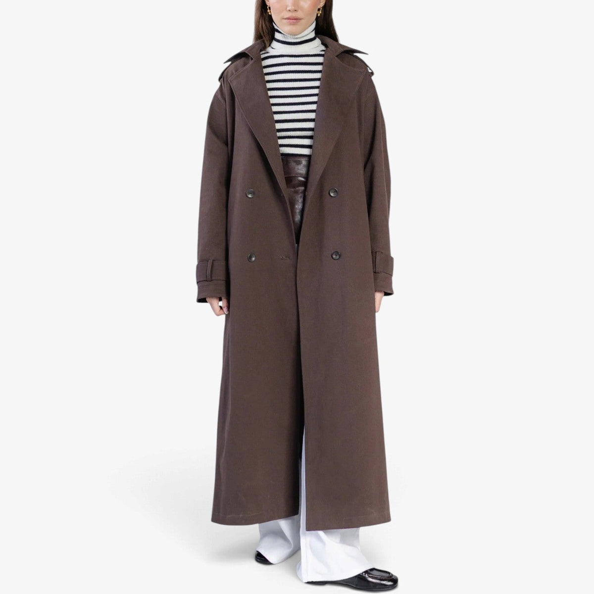 Coralie™ Strukturert lang trenchcoat