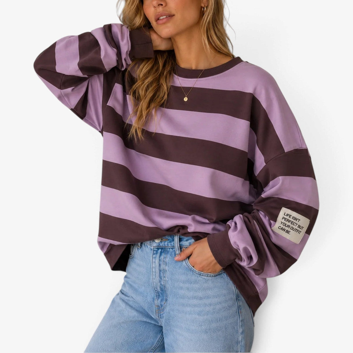 Harley™ Stripet Oversized Genser