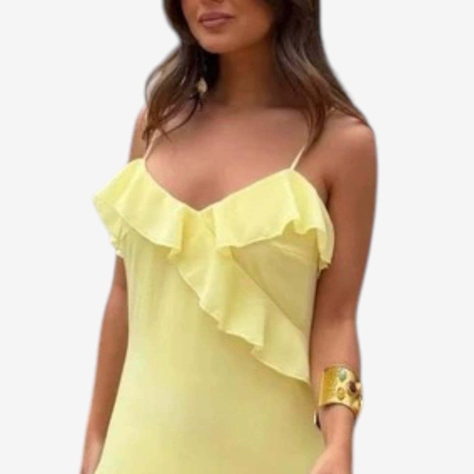 Adel™ Maxikjole i chiffon med rysjer