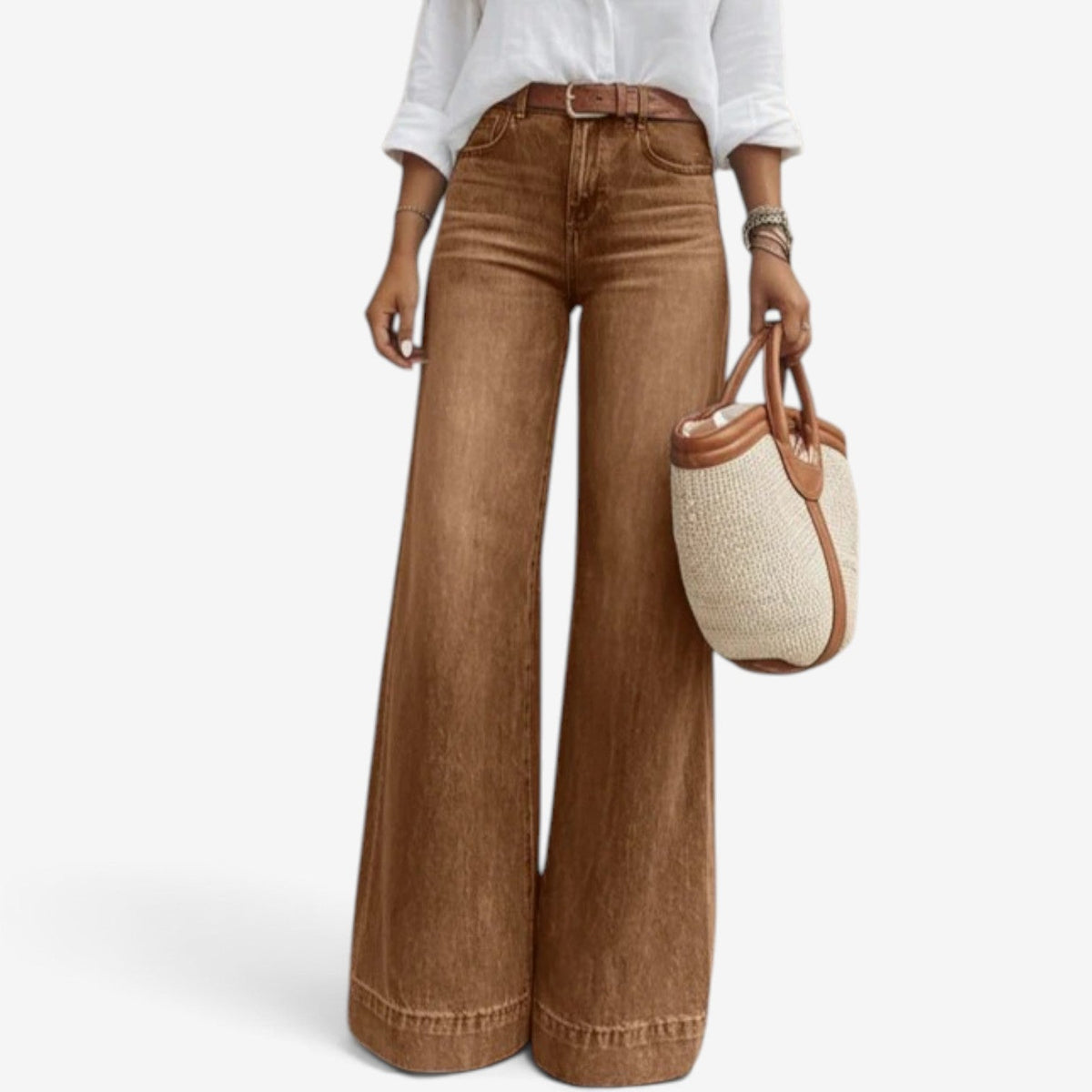Macy™ Jeans med vide ben og utsvingede bukseben