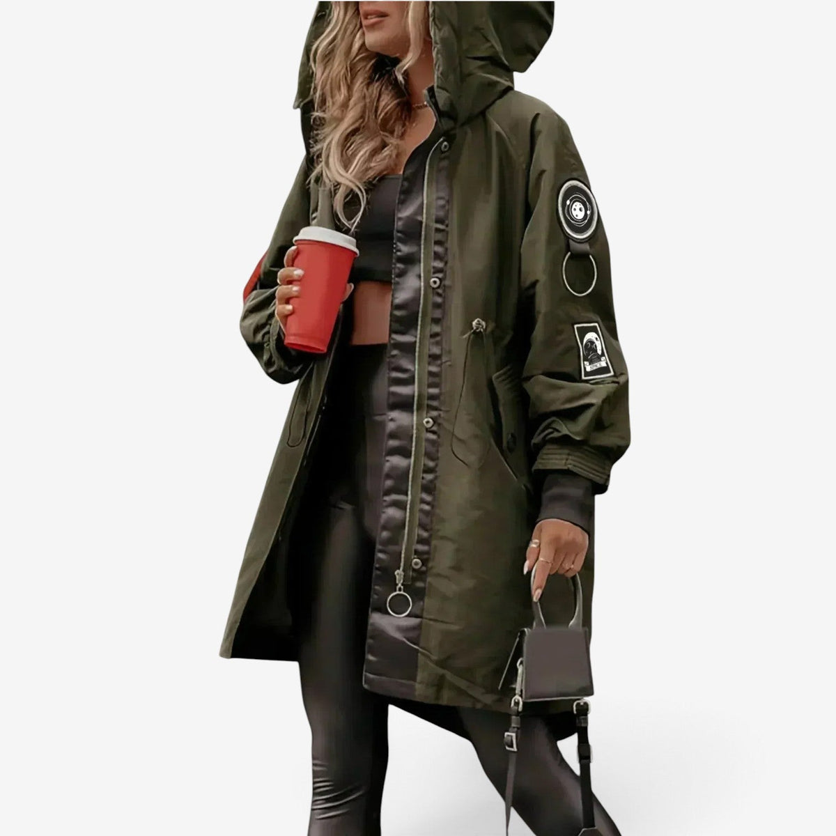 Noemie™ Utility lang jakke med hette