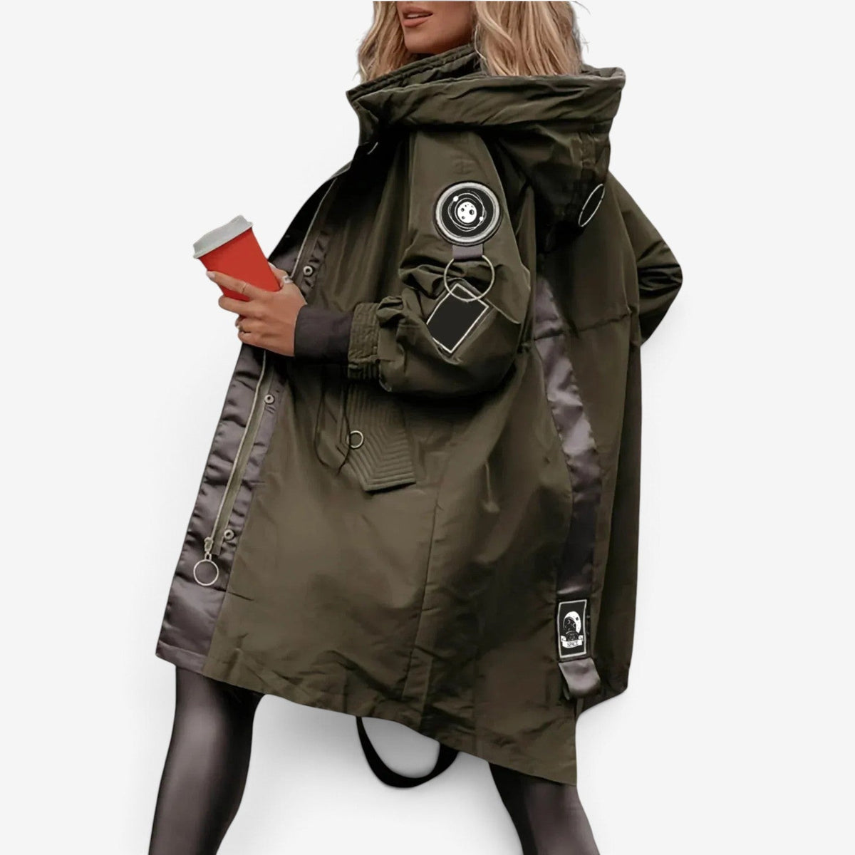 Noemie™ Utility lang jakke med hette