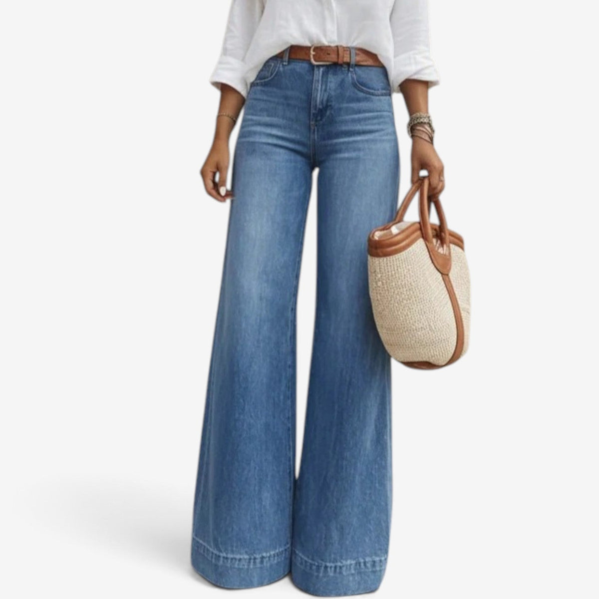 Macy™ Jeans med vide ben og utsvingede bukseben