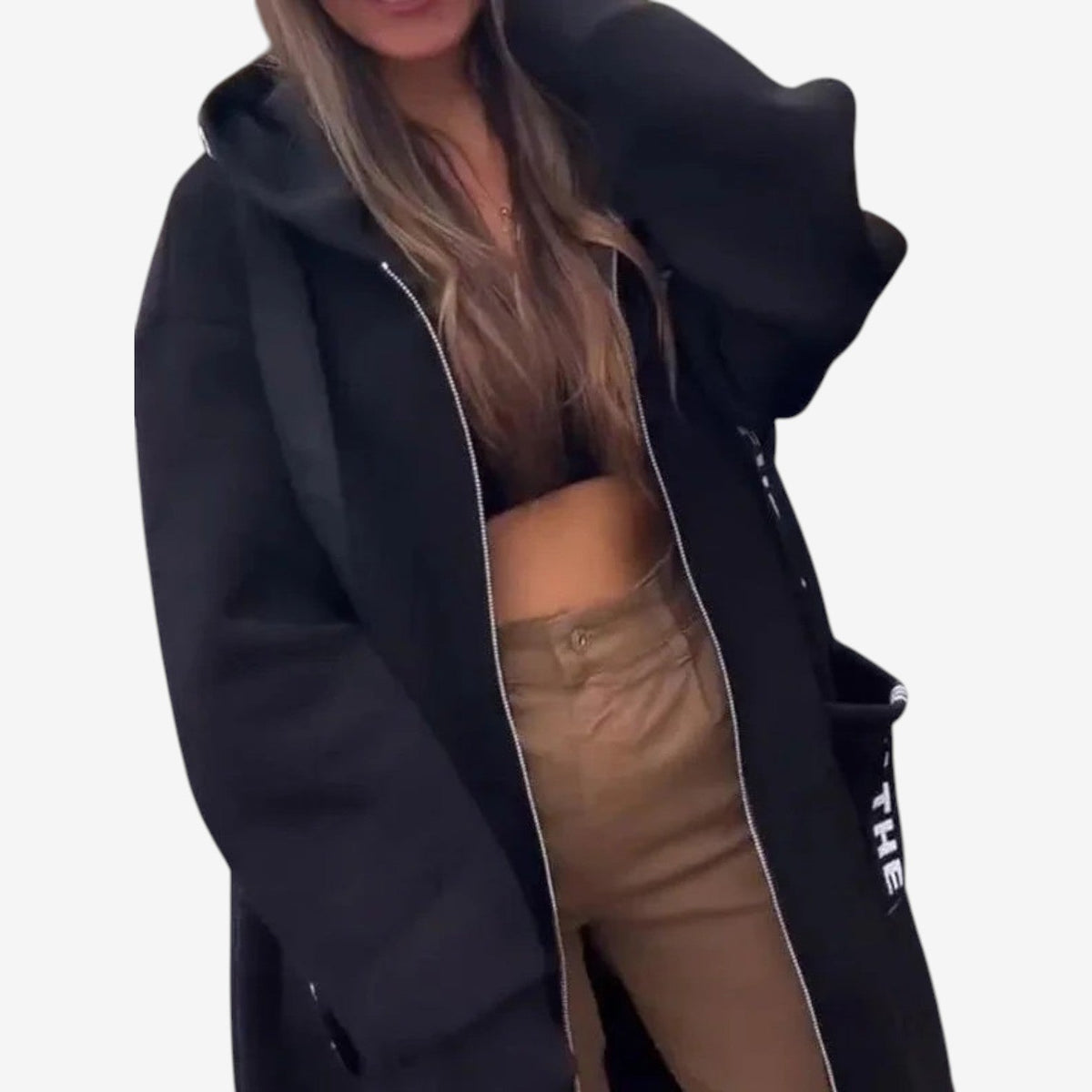 Farrah™ Oversized hettekåpe i lang lengde