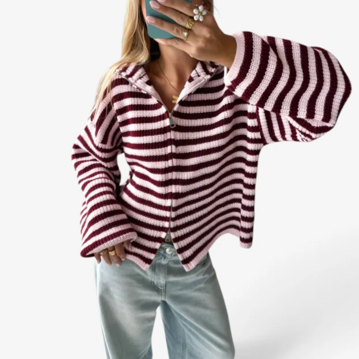 Valerie™ Kort Cardigan med Glidelås