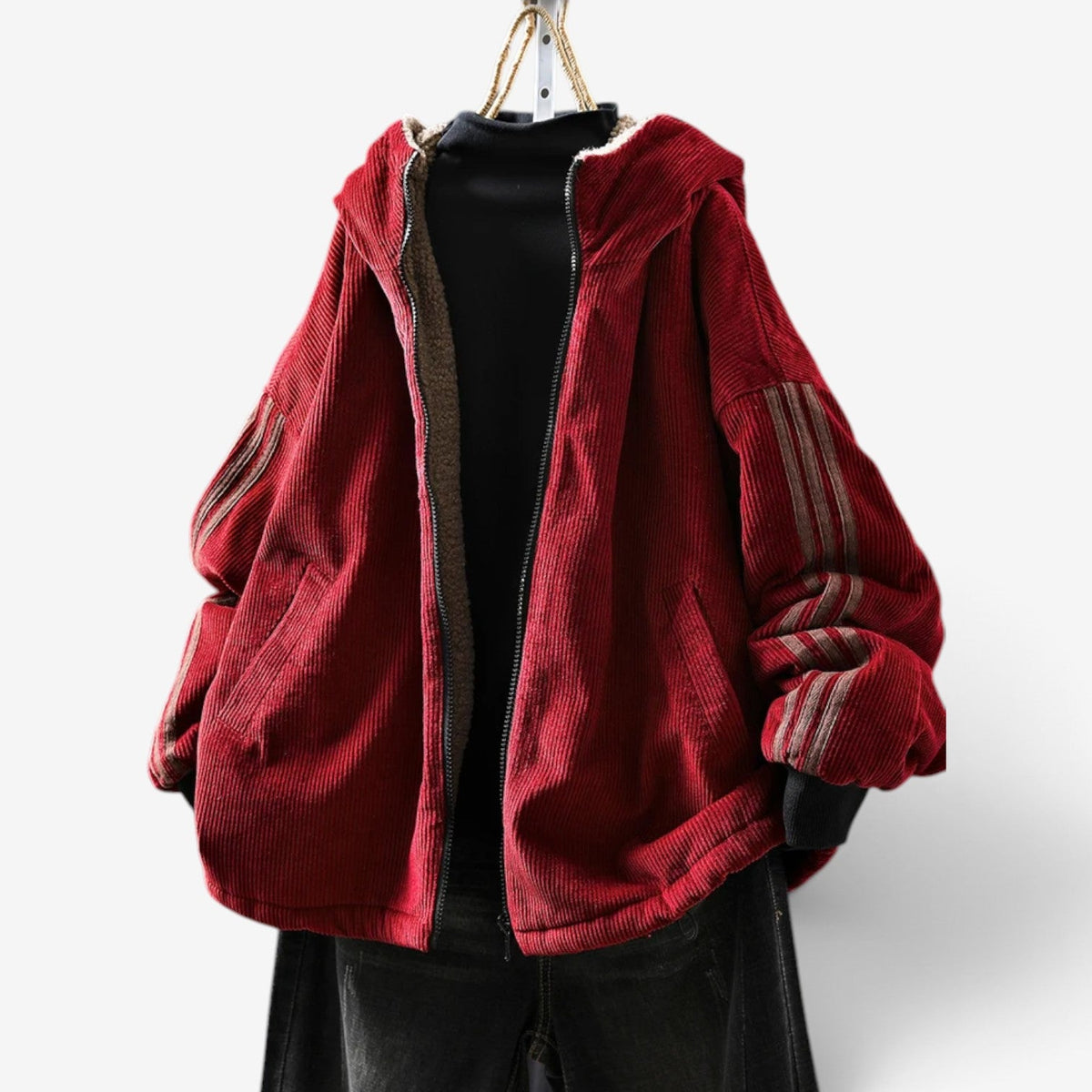 Marisela™ Sherpa-foret corduroy-jakke