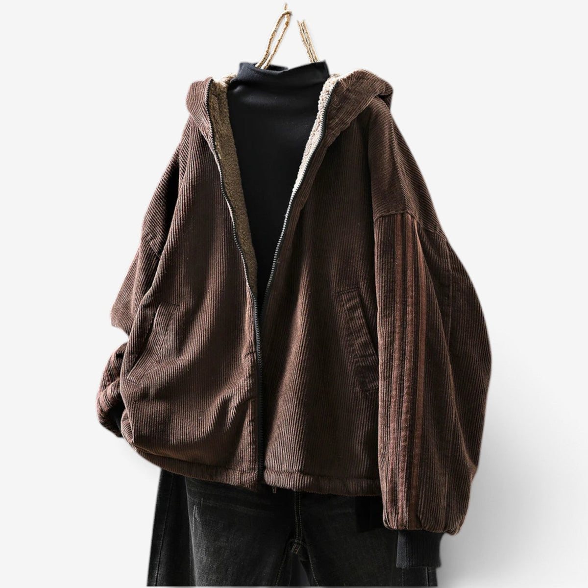 Marisela™ Sherpa-foret corduroy-jakke