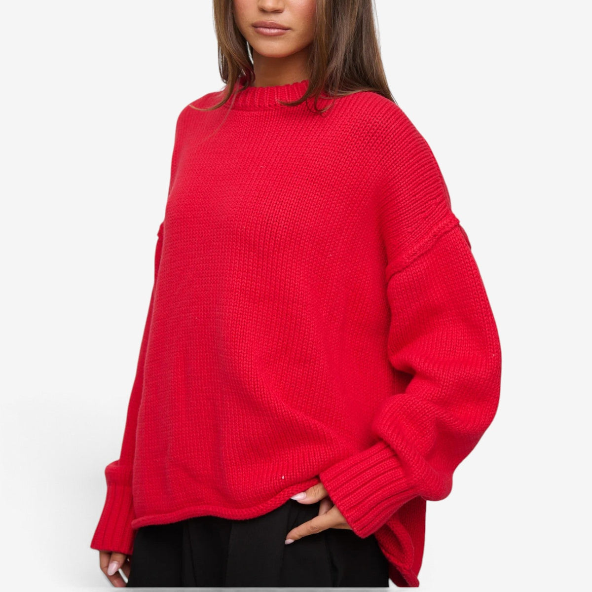 Lucille™ Avslappet Ribbet Genser