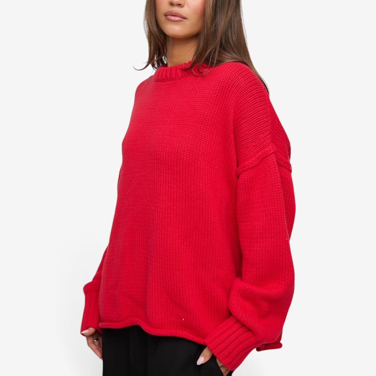 Lucille™ Avslappet Ribbet Genser