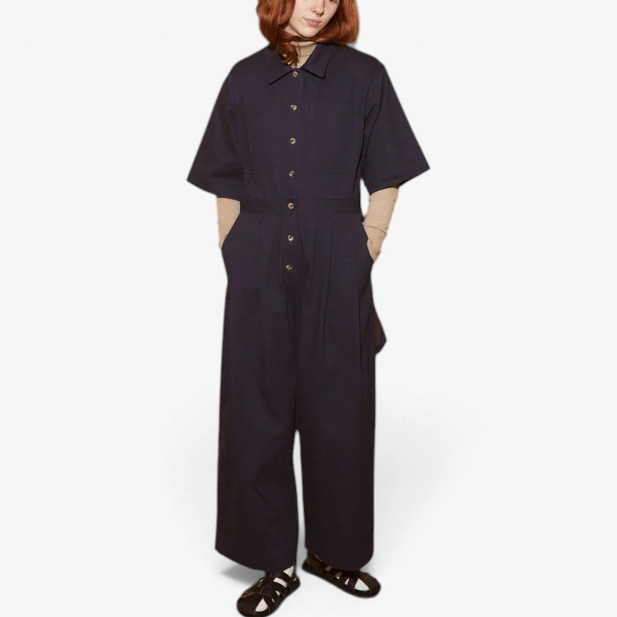 Estelle™ Jumpsuit med knappelist og brede ben