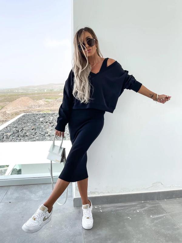 SOFY V-Neck Vest & Skirt Set™