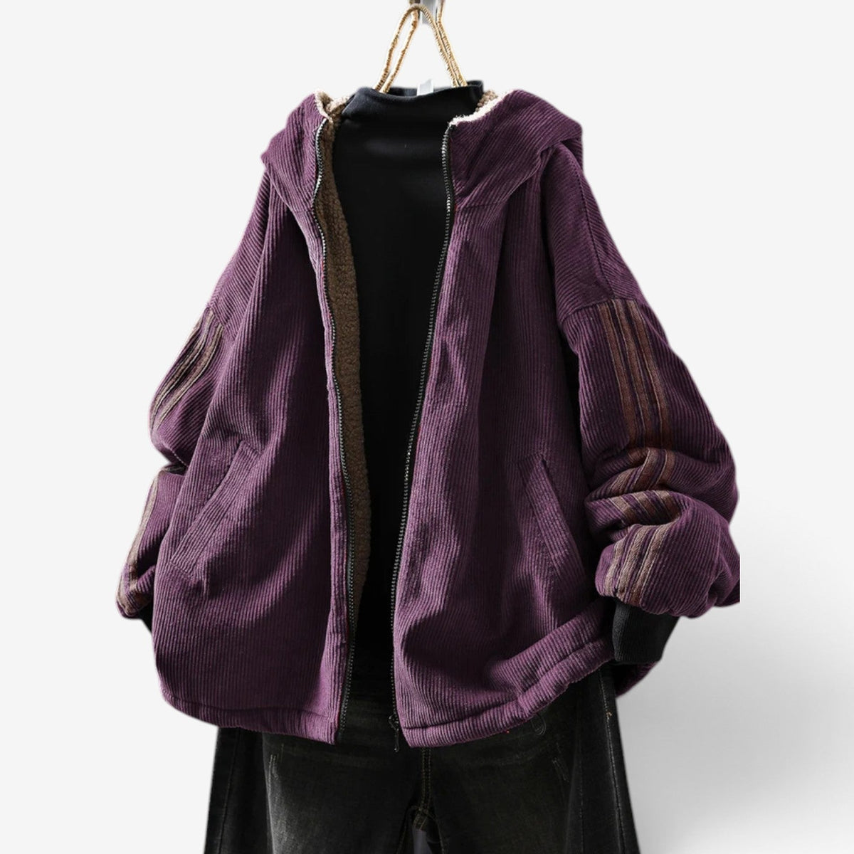 Marisela™ Sherpa-foret corduroy-jakke