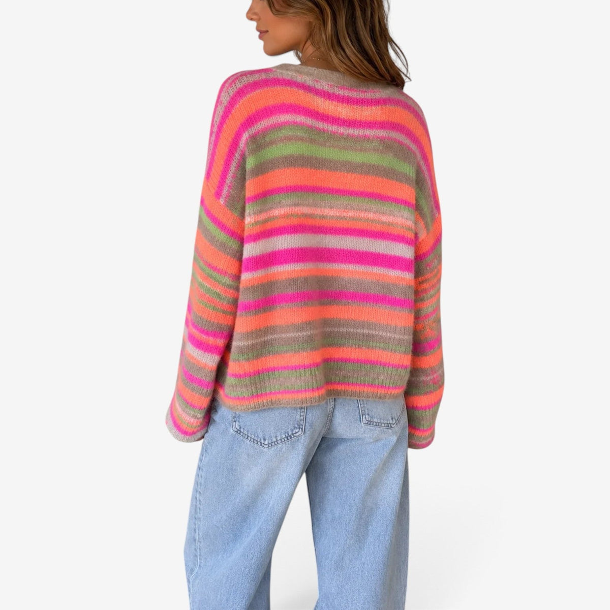Coralie™ Flerfarget Stripet Cardigan