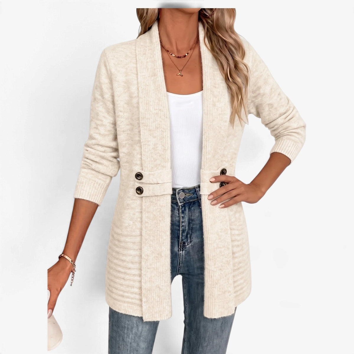 Briar™ Cardigan med beltespenne og åpen front