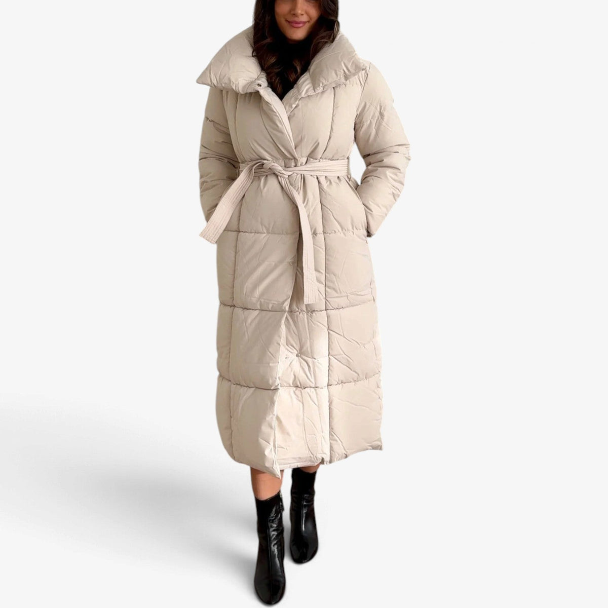 Giovanna™ Vaddert Longline-kåpe med belte