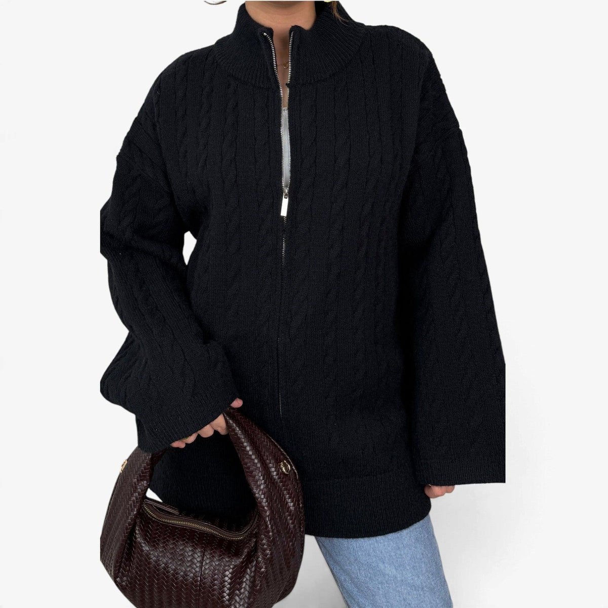 Maelle™ Grovstrikket Zip-Cardigan