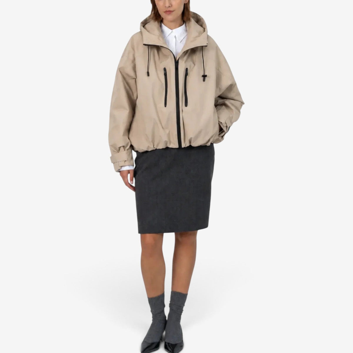 Amara™ Oversized vindjakke med hette