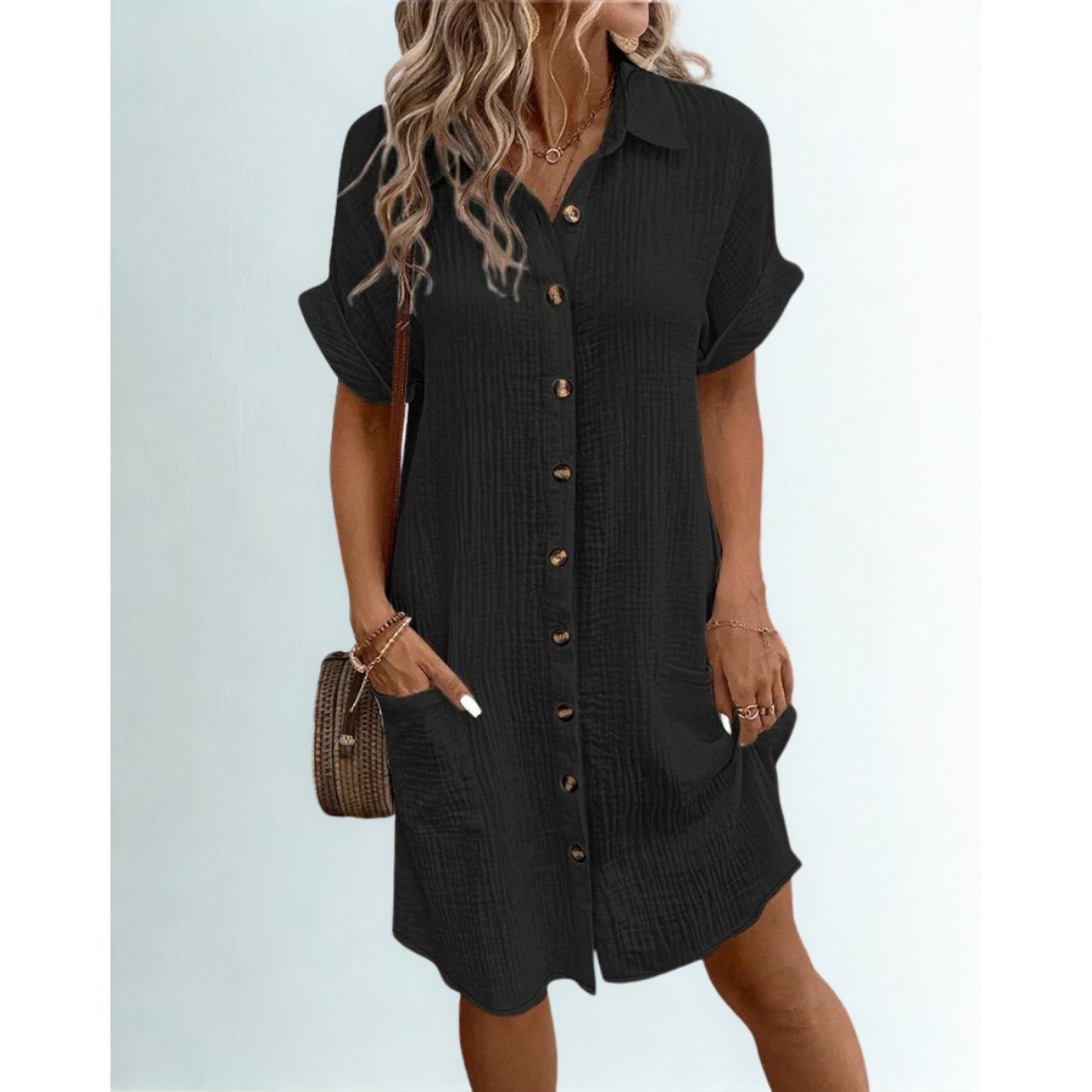 SOFY V-Neck Linen Dress™