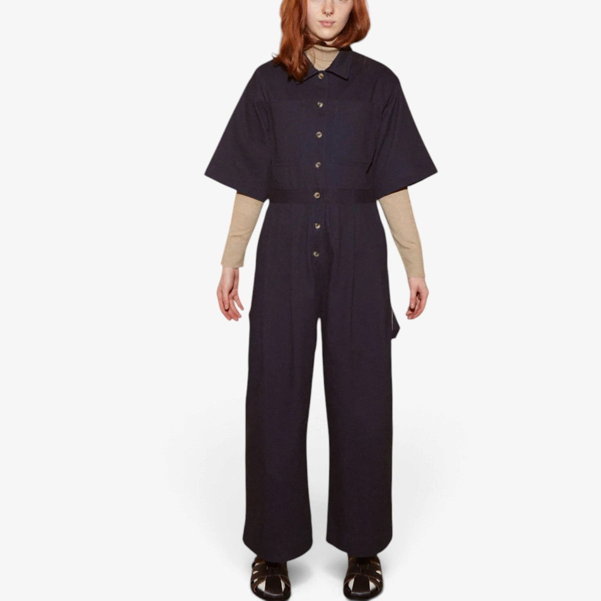 Estelle™ Jumpsuit med knappelist og brede ben