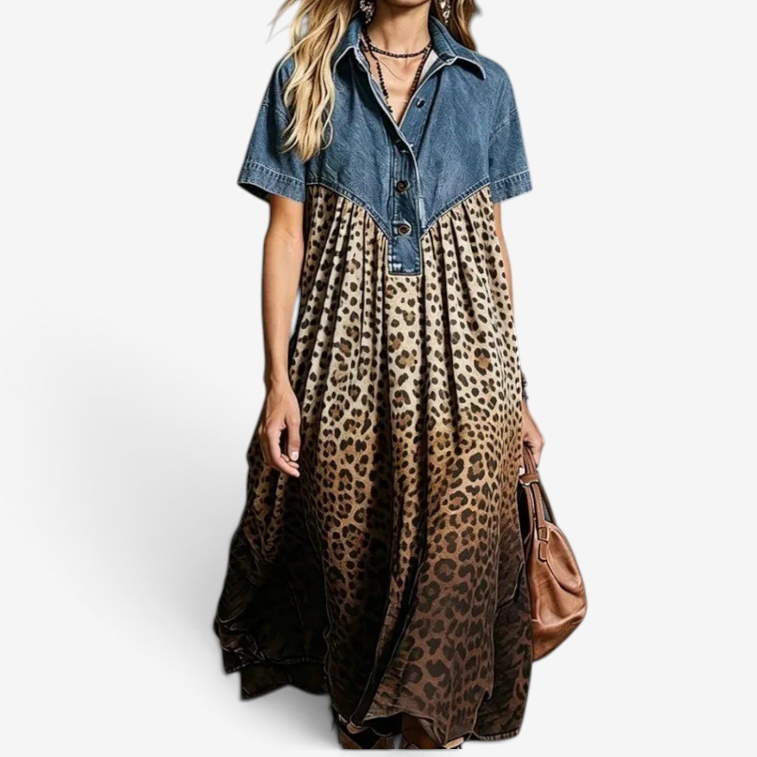 Richae™ Leopardmønstret maxikjole