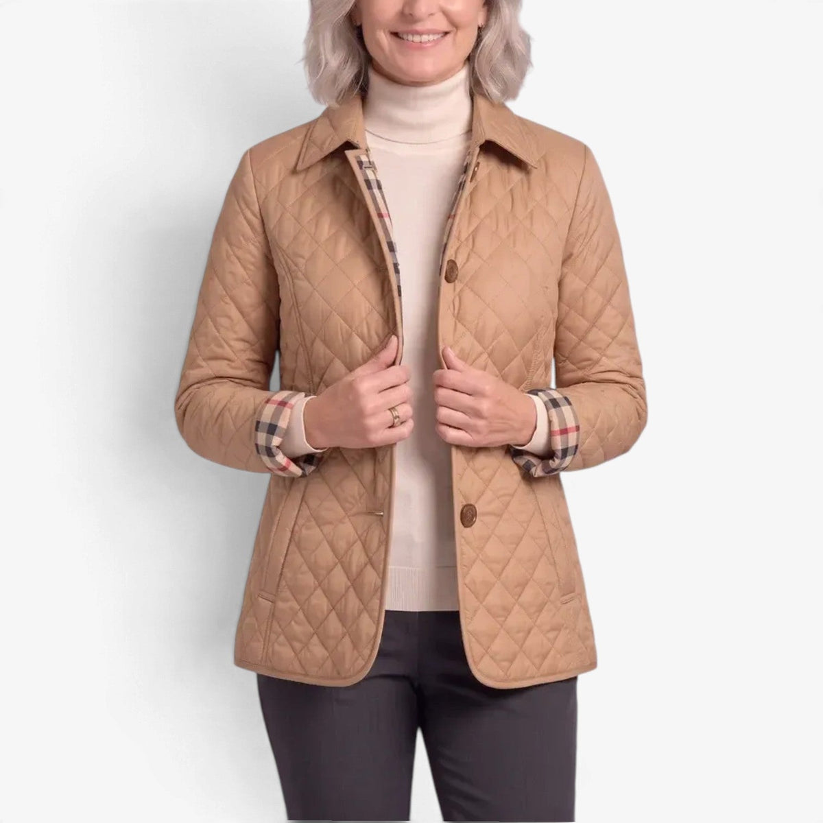 Cordelia™ Diamantvattert knappejakke