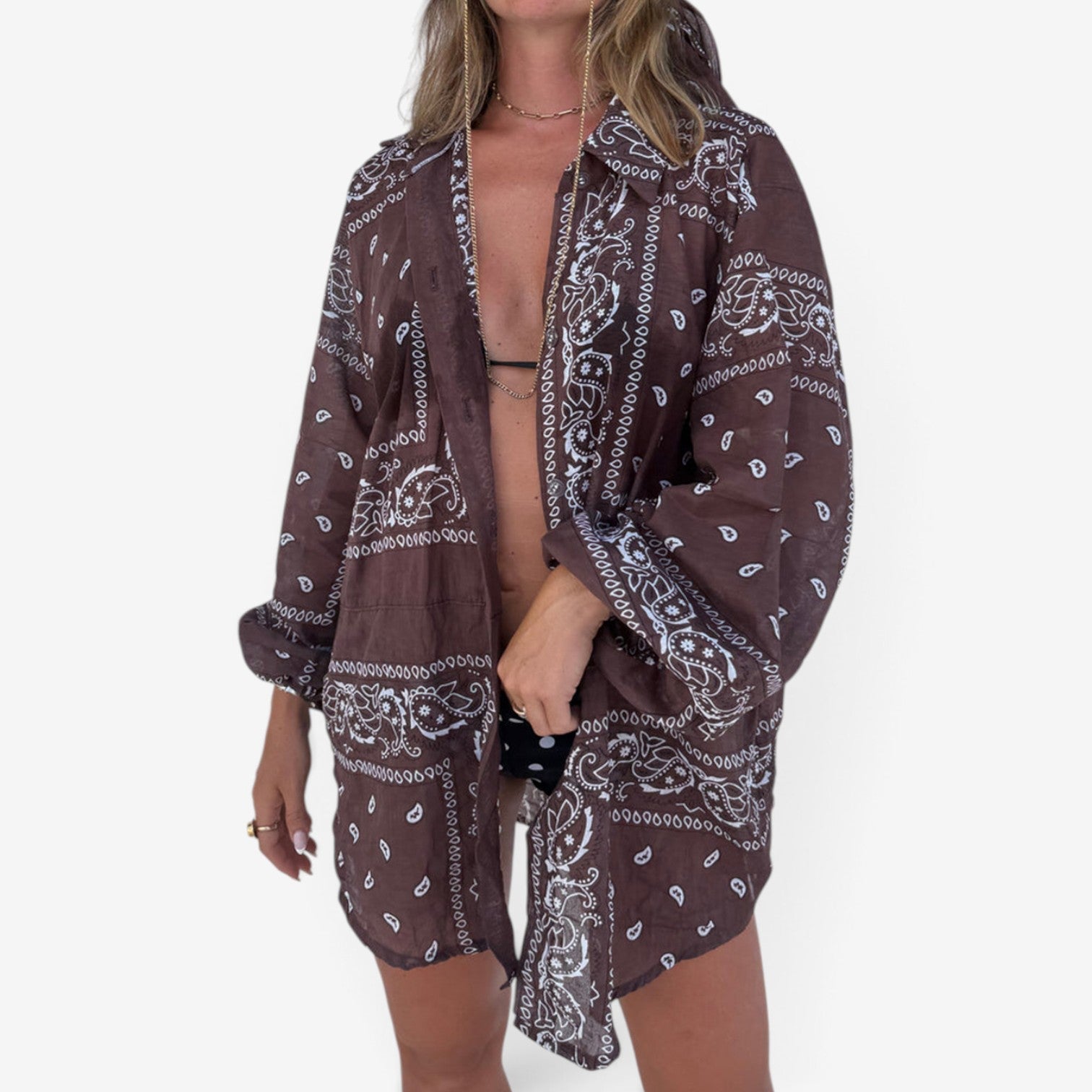 Gina™ Overdimensjonert skjorte-cover-up