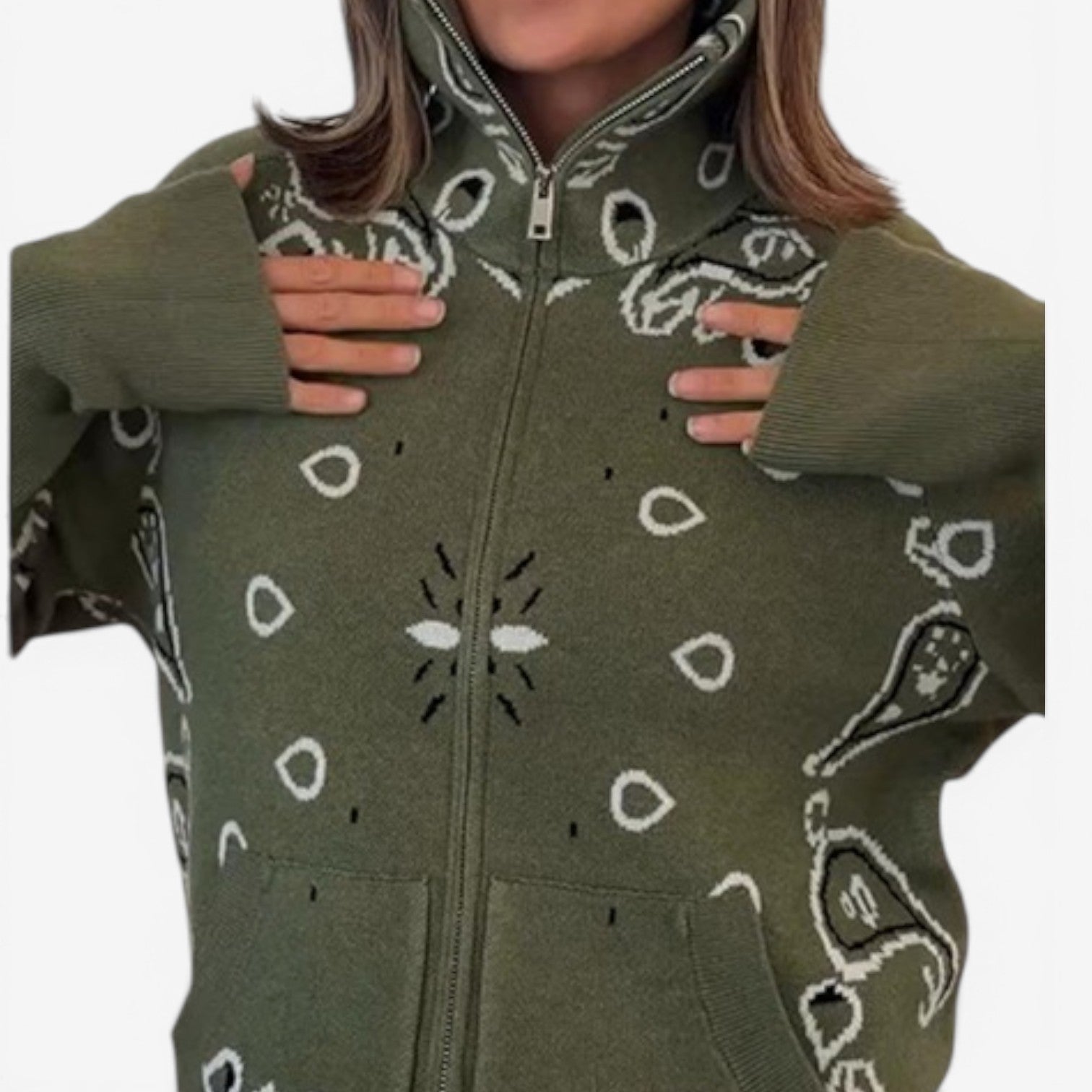 Nerissa™ Bandana strikkecardigan