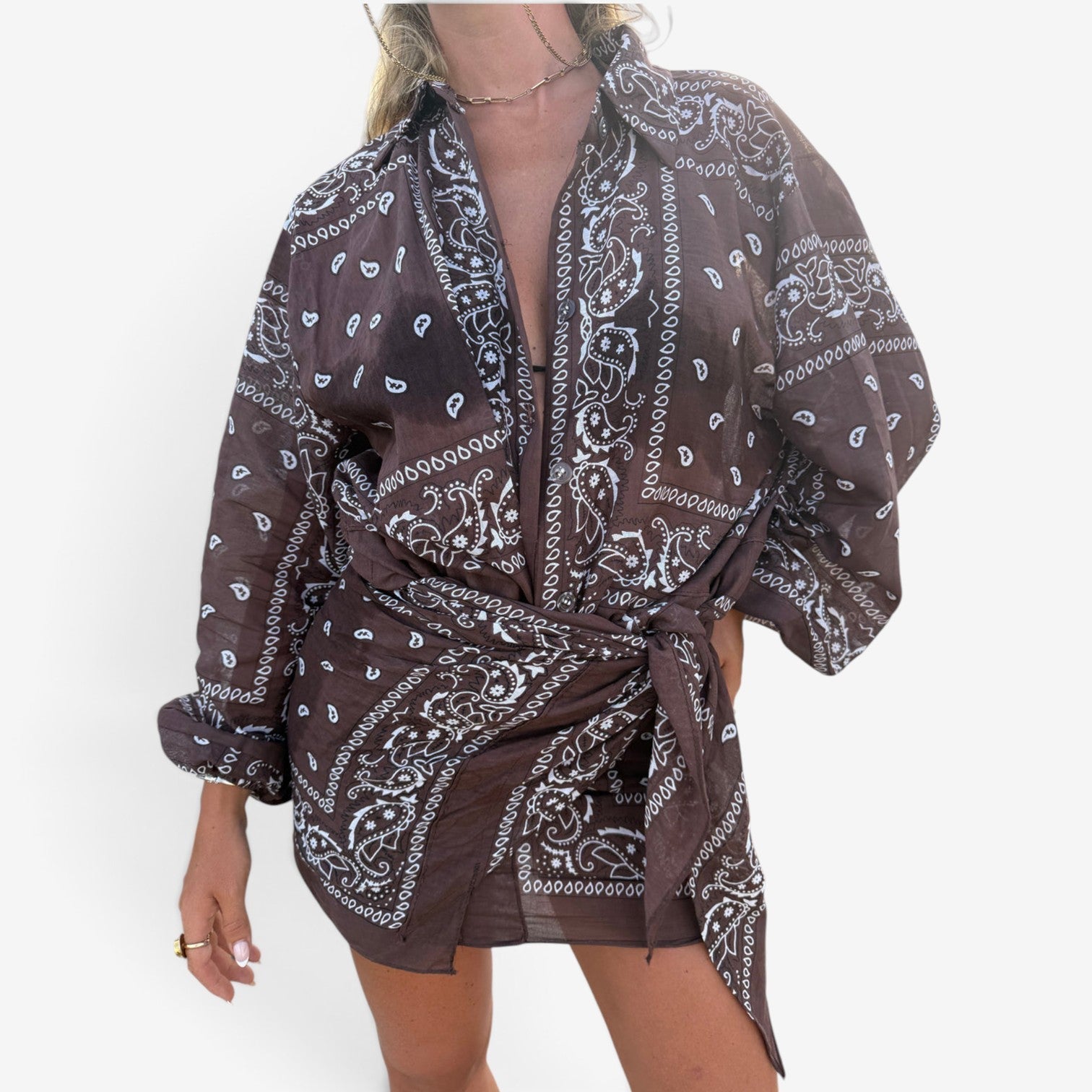 Gina™ Overdimensjonert skjorte-cover-up