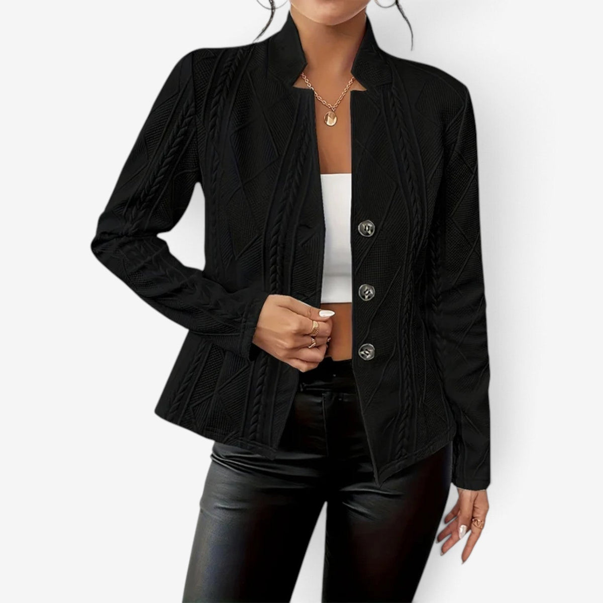 Chloe™ Strukturert strikkblazer