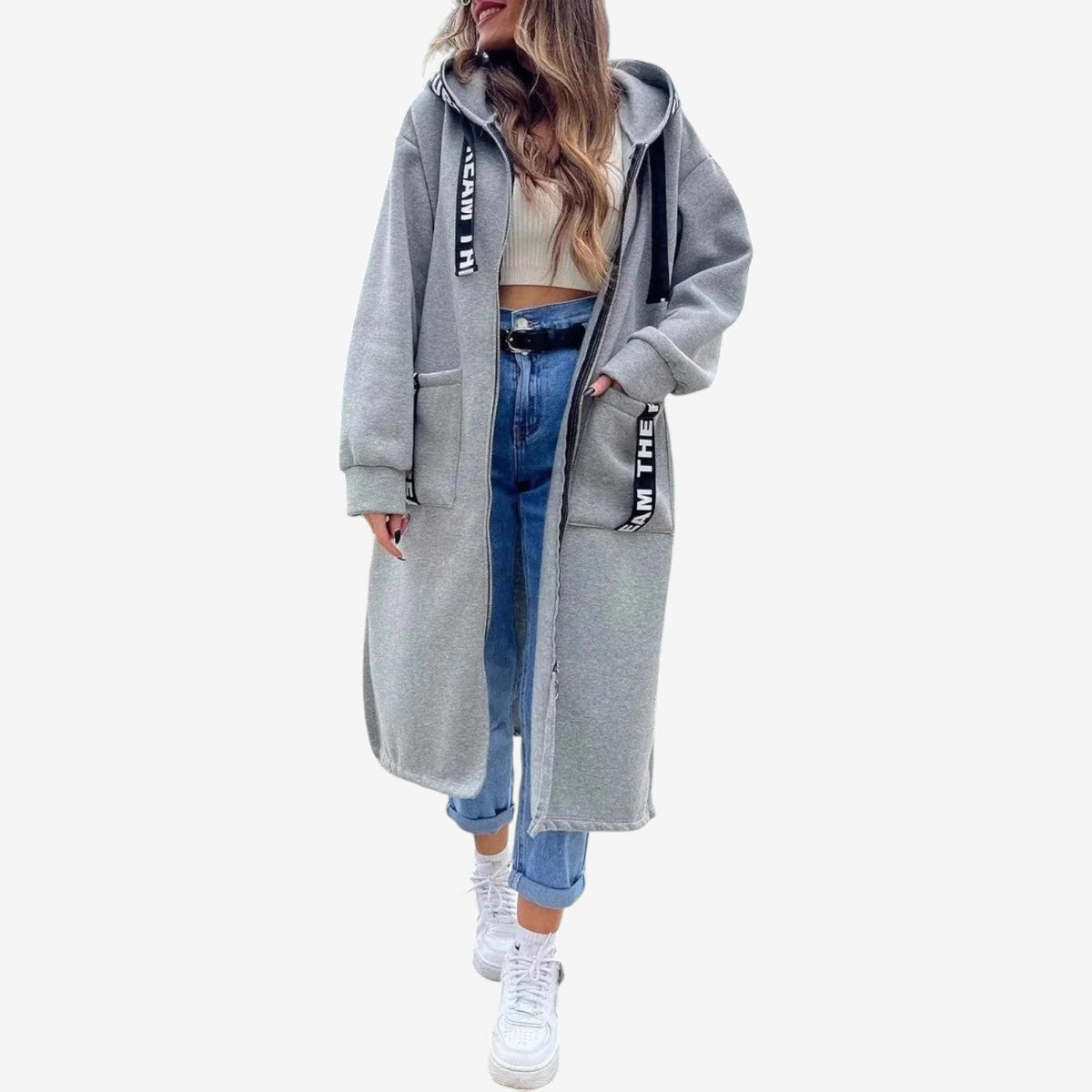 Farrah™ Oversized hettekåpe i lang lengde