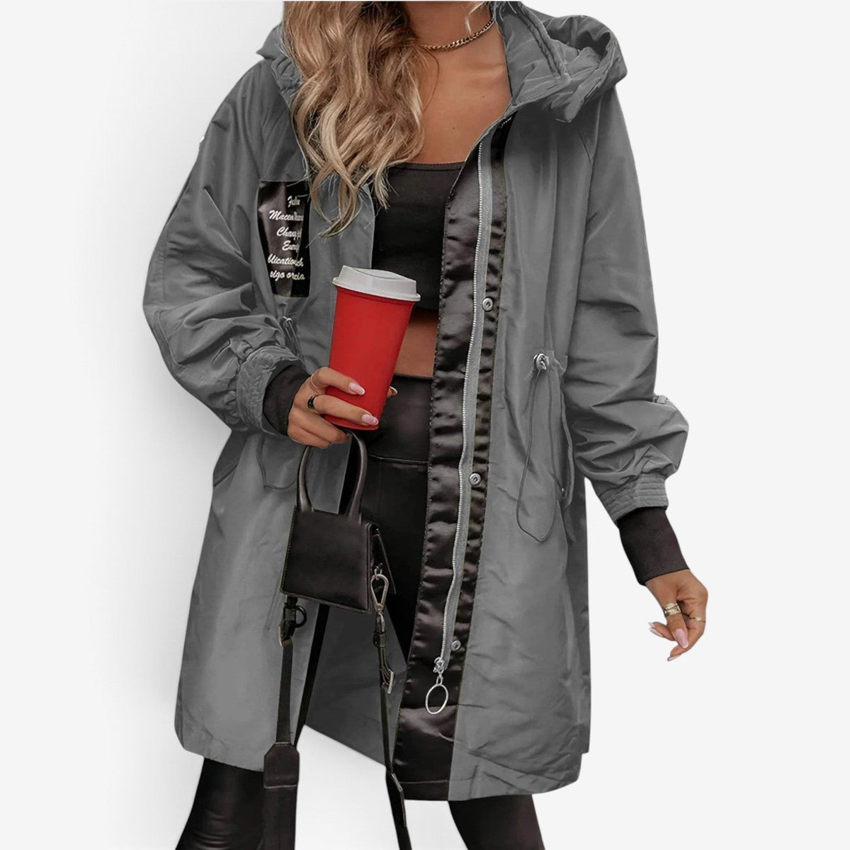 Noemie™ Utility lang jakke med hette